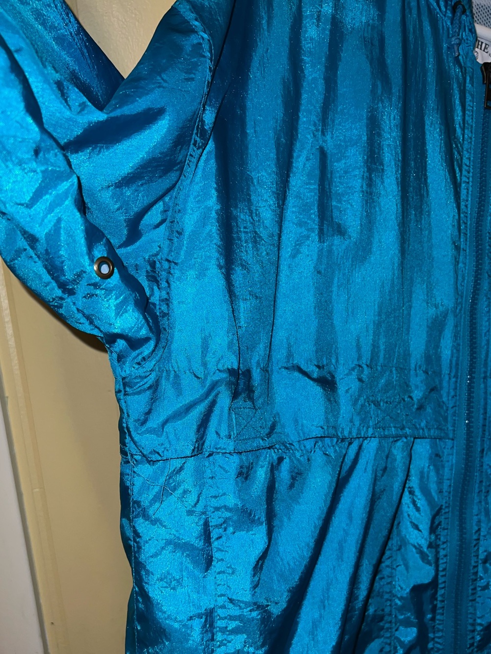 Mighty Mac Blue Nylon Outdoor Hooded Retro Windbreaker Rain Jacket 90’s Size L - Picture 4 of 12